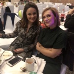 Two ladies sitting at table and smiling on business anniversary party in Hampton by Hilton hotel in Lublin C2C-sp.-z-o.o.-c2c-www.ctoc.pl-business-class-vip-enterprise-polyethylene-foil-production; innovative-company-in-Lublin-in-Polish-region-of-lubelskie; #C2C; #eZaopatrzenie; #lublin