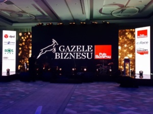 Gazele Biznesu 2018 for C2C sp. z o. o. prize-giving ceremony in Warsaw decoration screen